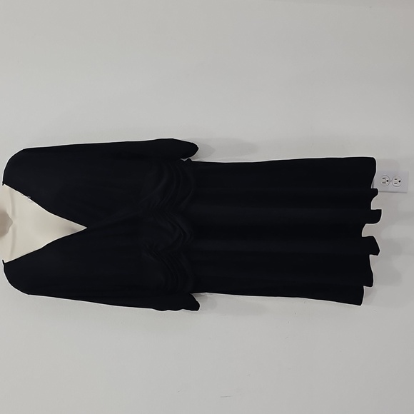 NY Collection Women Black Dressy strechy Party Dress V-Neck V Size 3X - Picture 1 of 7